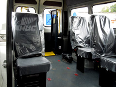 В салоне микроавтобуса Fiat для перевозки инвалидов